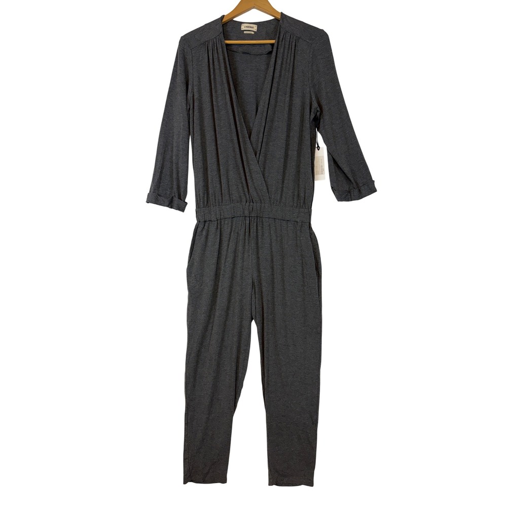 L'AGENCE Natalie Crossfront‎ Jumpsuit Heather Grey Size M NEW WITH TAGS Capsule